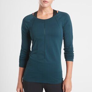 Athleta Foothill Seamless Long Sleeve in Lagoon Teal XS